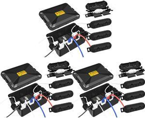 Greencycle IP54 Weatherproof Extension Cord Cover + 4 Small Weatherproof Extension Cord Safety Cover, 3 Set,  Protect Outdoor Power Strip Outlet Plug Timer Christmas Decoration, Black