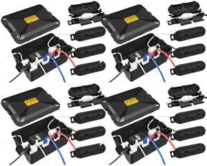 Greencycle IP54 Weatherproof Extension Cord Cover + 4 Small Weatherproof Extension Cord Safety Cover, 4 Set,  Protect Outdoor Power Strip Outlet Plug Timer Christmas Decoration, Black