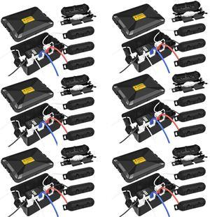 Greencycle IP54 Weatherproof Extension Cord Cover + 4 Small Weatherproof Extension Cord Safety Cover, 6 Set,  Protect Outdoor Power Strip Outlet Plug Timer Christmas Decoration, Black