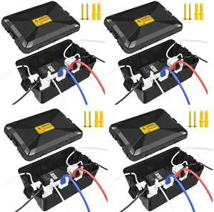 4PK Large Outdoor Electrical Box Waterproof (12.9 x 8.3 x 5.2 inch), Greencycle IP54 Waterproof Extension Cord Cover Weatherproof with 7 Cable Seal Entry,Protects Outdoor Outlets, Timers, Plugs