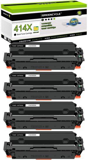 greencycle 4 Pack Black Toner Cartridge Compatible for HP 414X 414A W2020X W2020A Black Toner Works on Enterprise M455dn MFP M480f Pro M454 Series and MFP M479 Series Printers