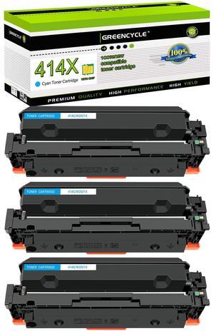 greencycle 3 Pack 414X Cyan Toner Cartridge Compatible for HP 414X 414A W2021X W2021A Cyan Toner to use in Enterprise M455dn , MFP M480f , Pro M454 Series and MFP M479 Series Printers