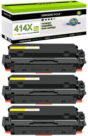 greencycle 3 Pack 414X Yellow Toner Cartridge Compatible for HP 414X 414A W2022X W2022A Yellow Toner to use in Enterprise M455dn , MFP M480f , Pro M454 Series and MFP M479 Series Printers