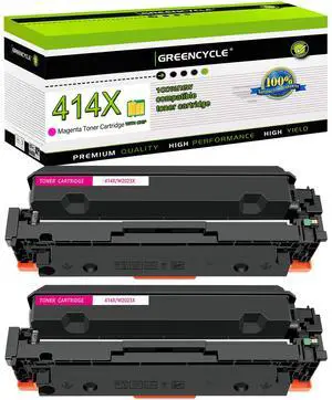 greencycle 2 Pack 414X Magenta Toner Cartridge Compatible for HP 414X 414A W2022X W2022A Yellow Toner to use in Enterprise M455dn , MFP M480f , Pro M454 Series and MFP M479 Series Printers