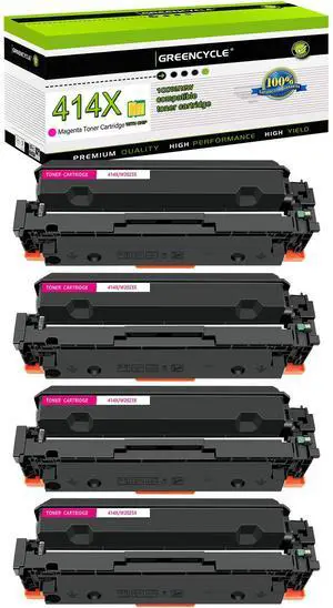 greencycle 4 Pack 414X Magenta Toner Cartridge Compatible for HP 414X 414A W2022X W2022A Yellow Toner to use in Enterprise M455dn , MFP M480f , Pro M454 Series and MFP M479 Series Printers
