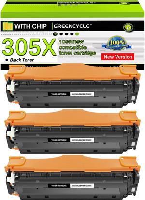 greencycle 3 Pack 305X CE410X Black Compatible Toner Cartridge Replacement for HP 305X 305A CE410X CE410A Works on M451nw M451dw M451dn MFP M475dn M475dw M375nw Color Laser Printer