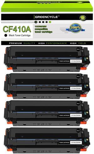 greencycle 4 Pack Toner Cartridge Compatible for HP 410A CF410A Black Toner Work with Color Laser Jet Pro M452dn M452dw M452nw M477fdn M477fdw M477fnw M377dw Printer