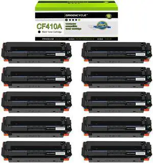 greencycle 10 Pack Toner Cartridge Compatible for HP 410A CF410A Black Toner Work with Color Laser Jet Pro M452dn M452dw M452nw M477fdn M477fdw M477fnw M377dw Printer