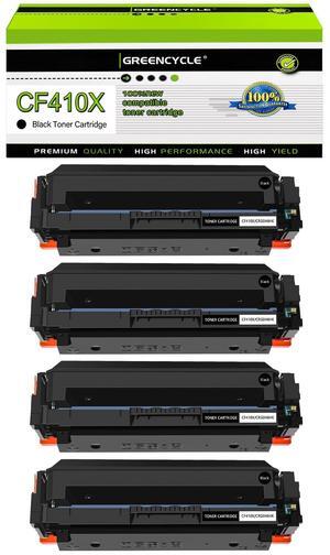 greencycle 4 Pack Toner Cartridge Compatible for HP 410A 410X CF410X Black Toner Works on Color Laser Jet Pro M452dn M452dw M452nw M477fdn M477fdw M477fnw M377dw Printer