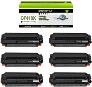 greencycle 6 Pack Toner Cartridge Compatible for HP 410A 410X CF410X Black Toner Works on Color Laser Jet Pro M452dn M452dw M452nw M477fdn M477fdw M477fnw M377dw Printer