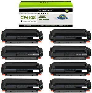 greencycle 8 Pack Toner Cartridge Compatible for HP 410A 410X CF410X Black Toner Works on Color Laser Jet Pro M452dn M452dw M452nw M477fdn M477fdw M477fnw M377dw Printer