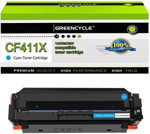 greencycle 1 Pack Toner Cartridge Compatible for HP 410A 410X CF411X Cyan Toner Work with Color Laser Jet Pro M452dn M452dw M452nw M477fdn M477fdw M477fnw M377dw Printer