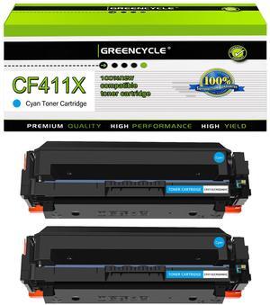 greencycle 2 Pack Toner Cartridge Compatible for HP 410A 410X CF411X Cyan Toner Work with Color Laser Jet Pro M452dn M452dw M452nw M477fdn M477fdw M477fnw M377dw Printer