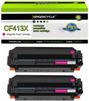 greencycle 2 Pack Toner Cartridge Compatible for HP 410A 410X CF413X Magenta Toner Works on Color Laser Jet Pro M452dn M452dw M452nw M477fdn M477fdw M477fnw M377dw Printer