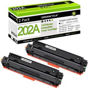 greencycle 202A Black toner Cartridge Compatible for HP 202A CF500A Works on Color Laserjet Pro MFP M281fdw M281cdw M254dw M254nw M281fdn M254dn M280nw M254 M281 Printer (Black, 2-Pack)