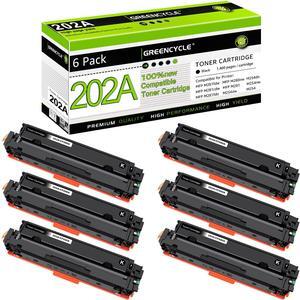 greencycle 202A Black toner Cartridge Compatible for HP 202A CF500A Works on Color Laserjet Pro MFP M281fdw M281cdw M254dw M254nw M281fdn M254dn M280nw M254 M281 Printer (Black, 6-Pack)