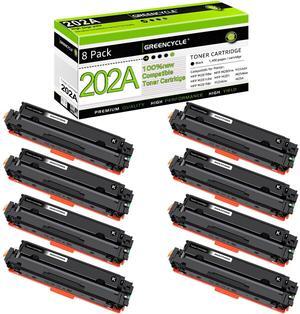 greencycle 202A Black toner Cartridge Compatible for HP 202A CF500A Works on Color Laserjet Pro MFP M281fdw M281cdw M254dw M254nw M281fdn M254dn M280nw M254 M281 Printer (Black, 8-Pack)