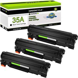GREENCYCLE 3 Pack 35A CB435A Black Toner Cartridge Compatible for HP Laserjet P1005 P1006 P1007 P1008 P1009 Printer