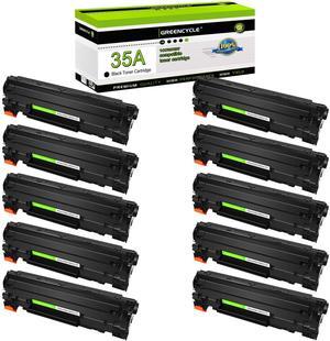 GREENCYCLE 10 Pack 35A CB435A Black Toner Cartridge Compatible for HP Laserjet P1005 P1006 P1007 P1008 P1009 Printer