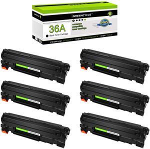 GREENCYCLE High Yield 36A CB436A Toner Cartridge Compatible for HP 36A CB436A works on Laser Jet P1505 P1505n M1522 M1522n M1522nf MFP Printer (Black, 6-Pack)