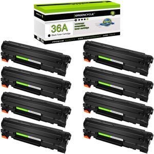 GREENCYCLE High Yield 36A CB436A Toner Cartridge Compatible for HP 36A CB436A works on Laser Jet P1505 P1505n M1522 M1522n M1522nf MFP Printer (Black, 8-Pack)