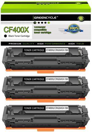 greencycle 3 Pack High-yield 201X Toner Cartridge Compatible for HP 201X 201A CF400X CF400A Black Toner work with Color Enterprise MFP M277dw M252dw M277n M277c6 Printer