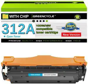 greencycle 1 Pack 312A Cyan Compatible Toner Cartridge Replacement for HP 312A CF381A Toner work with Color Laser Jet Pro MFP M476dw M476nw M476dn Printer