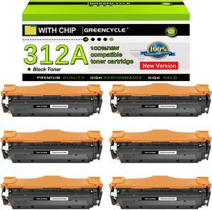 greencycle 6 Pack 312A CF380A Black Compatible Toner Cartridge Replacement for HP 312A CF380A Toner work with Color Laser Jet Pro MFP M476dw M476nw M476dn Printer