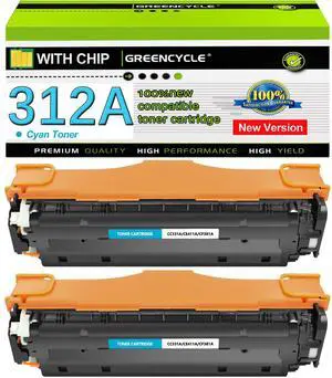 greencycle 2 Pack 312A Cyan Compatible Toner Cartridge Replacement for HP 312A CF381A Toner work with Color Laser Jet Pro MFP M476dw M476nw M476dn Printer