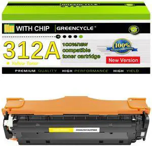 greencycle 1 Pack 312A Yellow Compatible Toner Cartridge Replacement for HP 312A CF382A Toner Works on Color Laser Jet Pro MFP M476dw M476nw M476dn Printer