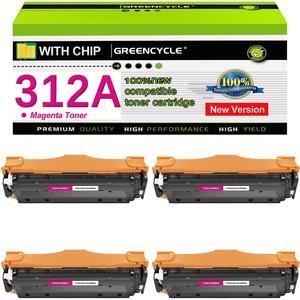 GREENCYCLE 4 Pack 312A Magenta Compatible Toner Cartridge Replacement for HP 312A CF383A to use with Color Laser Jet Pro MFP M476dn M476dw M476nw Printer
