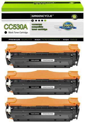 greencycle 3 Pack 304A CC530A High-yield Compatible Toner Cartridge Replacement for HP 304A CC530A Black Toner Works on Color CP2025n CP2025dn CP2025x CM2320 CM2320n CM2320fxi Printer
