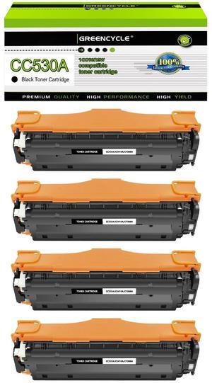 greencycle 4 Pack 304A CC530A High-yield Compatible Toner Cartridge Replacement for HP 304A CC530A Black Toner Works on Color CP2025n CP2025dn CP2025x CM2320 CM2320n CM2320fxi Printer