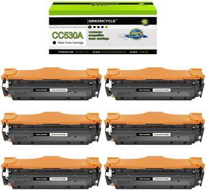 greencycle 6 Pack 304A CC530A High-yield Compatible Toner Cartridge Replacement for HP 304A CC530A Black Toner Works on Color CP2025n CP2025dn CP2025x CM2320 CM2320n CM2320fxi Printer