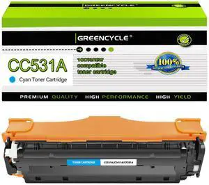 greencycle 1 Pack 304A CC531A High-yield Compatible Toner Cartridge Replacement for HP 304A CC531A Cyan Toner work with Color CP2025n CP2025dn CP2025x CM2320 CM2320n CM2320fxi Printer