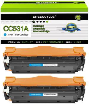 greencycle 2 Pack 304A CC531A High-yield Compatible Toner Cartridge Replacement for HP 304A CC531A Cyan Toner work with Color CP2025n CP2025dn CP2025x CM2320 CM2320n CM2320fxi Printer