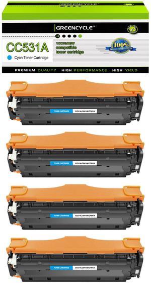 greencycle 4 Pack 304A CC531A High-yield Compatible Toner Cartridge Replacement for HP 304A CC531A Cyan Toner work with Color CP2025n CP2025dn CP2025x CM2320 CM2320n CM2320fxi Printer