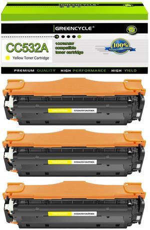 greencycle 3 Pack 304A CC532A High-yield Compatible Toner Cartridge Replacement for HP 304A CC532A Yellow Toner work with Color CP2025n CP2025dn CP2025x CM2320 CM2320n CM2320fxi Printer