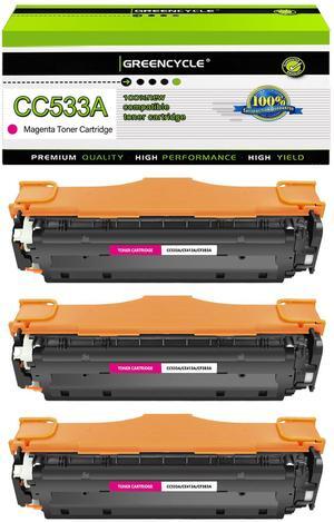 greencycle 3 Pack 304A CC533A High-yield Compatible Toner Cartridge Replacement for HP 304A CC533A Magenta Toner work with Color CP2025n CP2025dn CP2025x CM2320 CM2320n CM2320fxi Printer