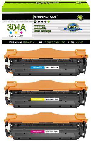 greencycle 3 Pack 304A High-yield Compatible Toner Cartridge Replacement for HP 304A CC531A CC532A CC533A for Color CP2025n CP2025dn CM2320 CM2320n Printer (1 Cyan 1 Yellow 1 Magenta)