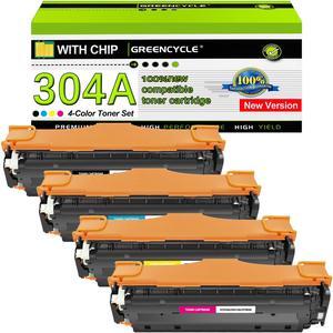 greencycle 4 Pack 304A High-yield Compatible Toner Cartridge Replacement for HP 304A CC530A CC531A CC532A CC533A for Color CP2025n CP2025dn CM2320 CM2320n Printer (1 Black 1 Cyan 1 Yellow 1 Magenta)