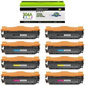 greencycle 8 Pack 304A High-yield Compatible Toner Cartridge Replacement for HP 304A CC530A CC531A CC532A CC533A for Color CP2025n CP2025dn CM2320 CM2320n Printer (2 Black 2 Cyan 2 Yellow 2 Magenta)