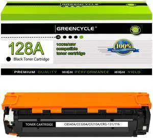 GREENCYCLE 1 Pack CE320A Black Compatible Toner Cartridge Replacement for HP 128A CE320A work with Laser Jet Pro CP1525nw CM1415fn CM1415fnw Color MFP Printer