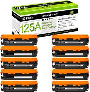 greencycle 10 Pack 125A CB540A Black Compatible Toner Cartridge Replacement for HP 125A CB540A Toner Works on Color Laser Jet CM1312 MFP CP1215 CP1515n CP1518ni Series Printer