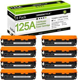 greencycle 8 Pack 125A CB540A Black Compatible Toner Cartridge Replacement for HP 125A CB540A Toner Works on Color Laser Jet CM1312 MFP CP1215 CP1515n CP1518ni Series Printer