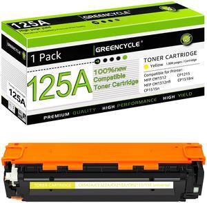 greencycle 1 Pack 125A CB542A Yellow Compatible Toner Cartridge Replacement for HP 125A CB542A Toner Works on Color Laser Jet CM1312 MFP CP1215 CP1515n CP1518ni Series Printer