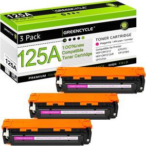 greencycle 3 Pack 125A CB543A Magenta Compatible Toner Cartridge Replacement for HP 125A CB543A Toner Works on Color Laser Jet CM1312 MFP CP1215 CP1515n CP1518ni Series Printer