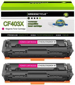 greencycle 2 Pack 201X CF403X High-yield Compatible Toner Cartridge Replacement for HP 201X 201A CF403X CF403A Magenta Toner work with Color Enterprise MFP M277dw M252dw M277n M277c6 Printer