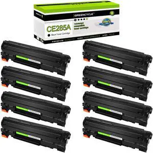 greencycle 85A CE285A Black Toner Cartridge Compatible for HP 85A CE285A work with Laserjet P1005 P1006 P1102 P1102w P1109w M1212nf M1522 P1505n M1217nfw Printer (Black, 8-Pack)