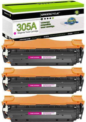 greencycle 3 Pack 305A Magenta Compatible Toner Cartridge Replacement for HP 305A CE413A Toner work with Laser jet Pro 400 Color M451nw M451dw M451dn MFP M475dn M475dw M375nw Printer